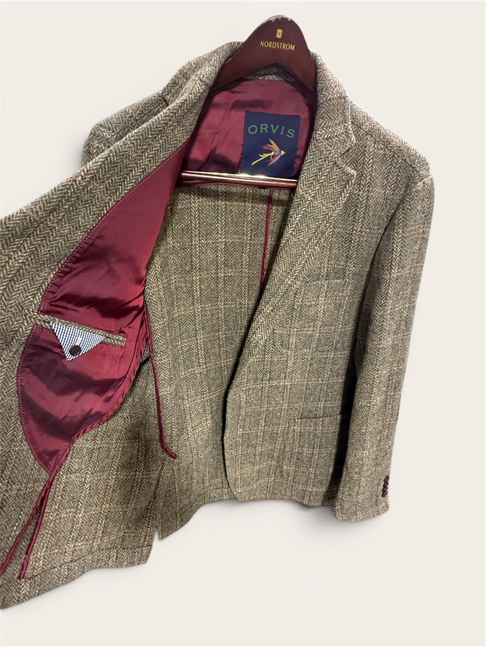 NWOT! Orvis Men's Green Tweed Two Button Sport Coat Blazer - Picture 9 of 12